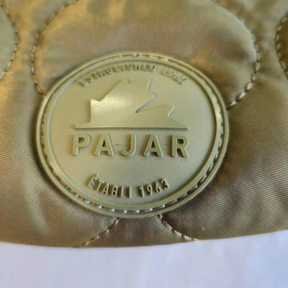 Pajar Canada Hobo Bag Womens Large Olive Green Quilted Puffer‎ Nylon Logo Strap